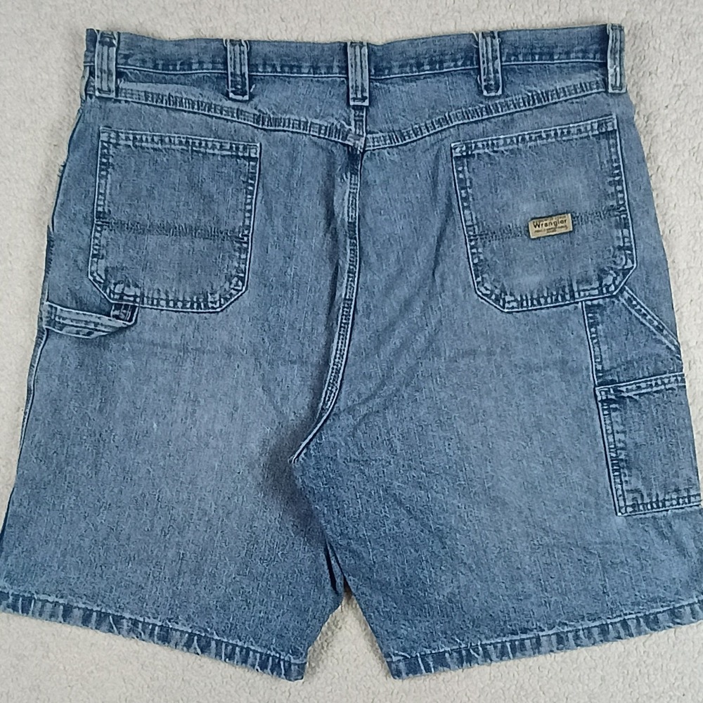 Vintage Wrangler Carpenter Denim Shorts Mens 41 Blue Fade Workwear Utility Loose